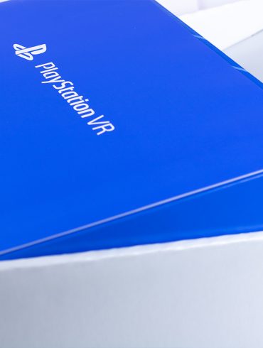 Sony Playstation VR inner box, that is blue.