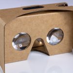 Lenses of the Google Cardboard VR headset, front.