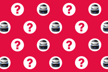 Sony PlayStation VR FAQ - PSVR and Question Marks on Red Background.